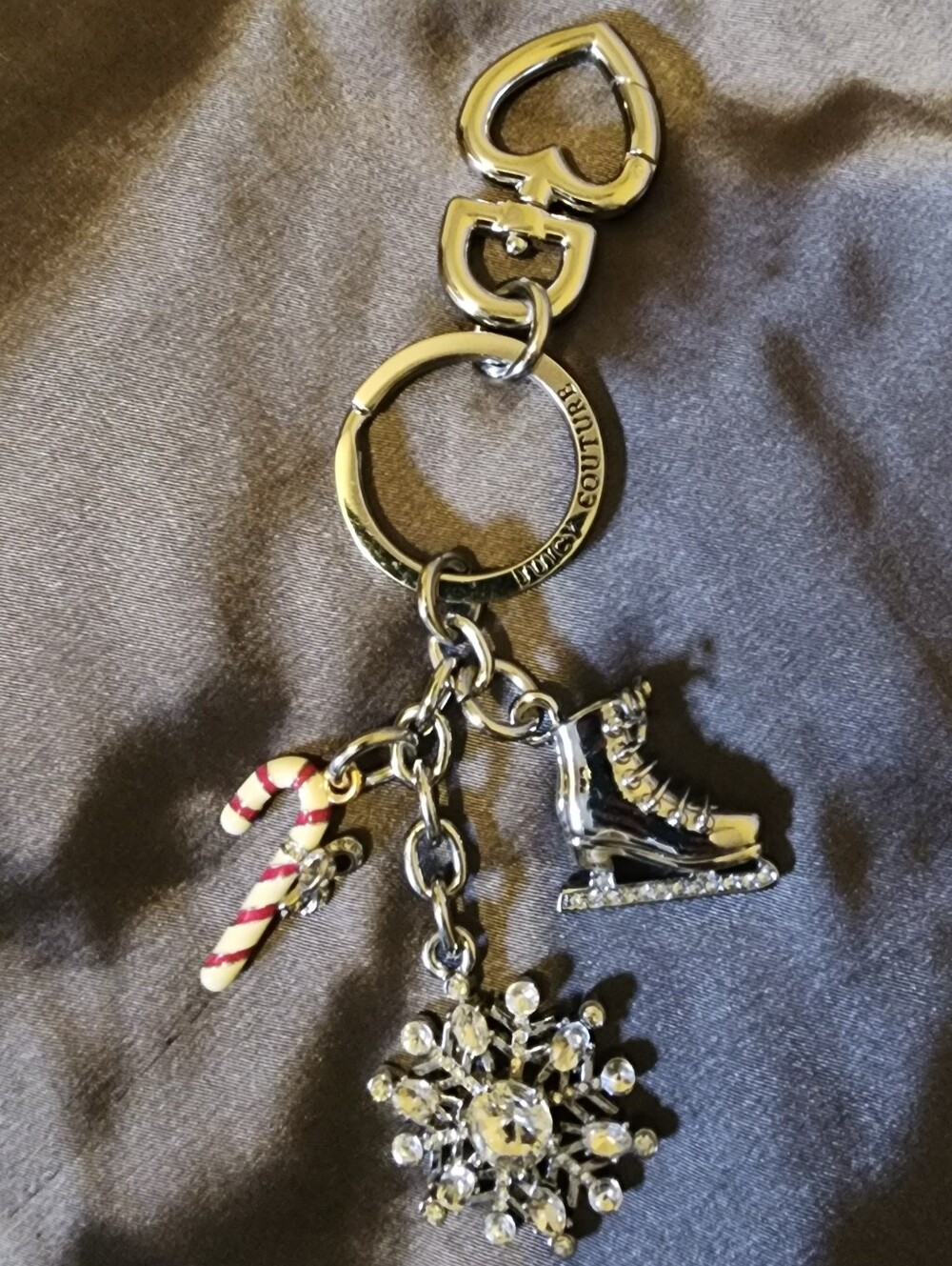 Vintage Juicy Couture Holiday Snowflake charm keychain